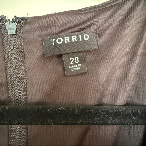 Torrid Black Dress with Pink and Green Floral Embroidery - Picture 5 of 5